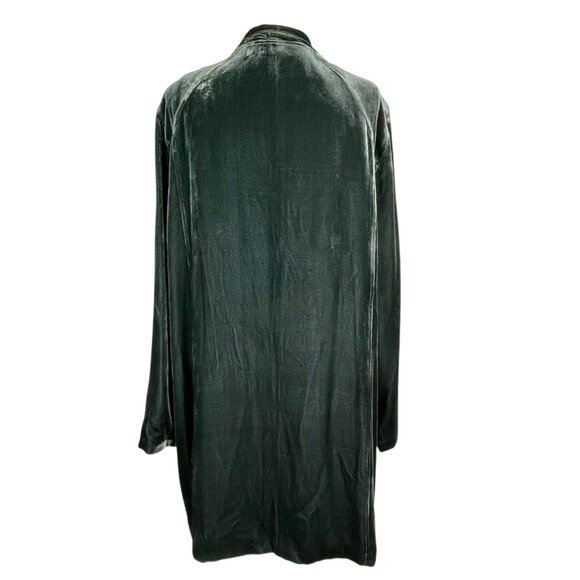 Poetry Silk Velvet Open Front Jacket Drape Collar Charcoal Gray Size 16 Luxury - Picture 5 of 12